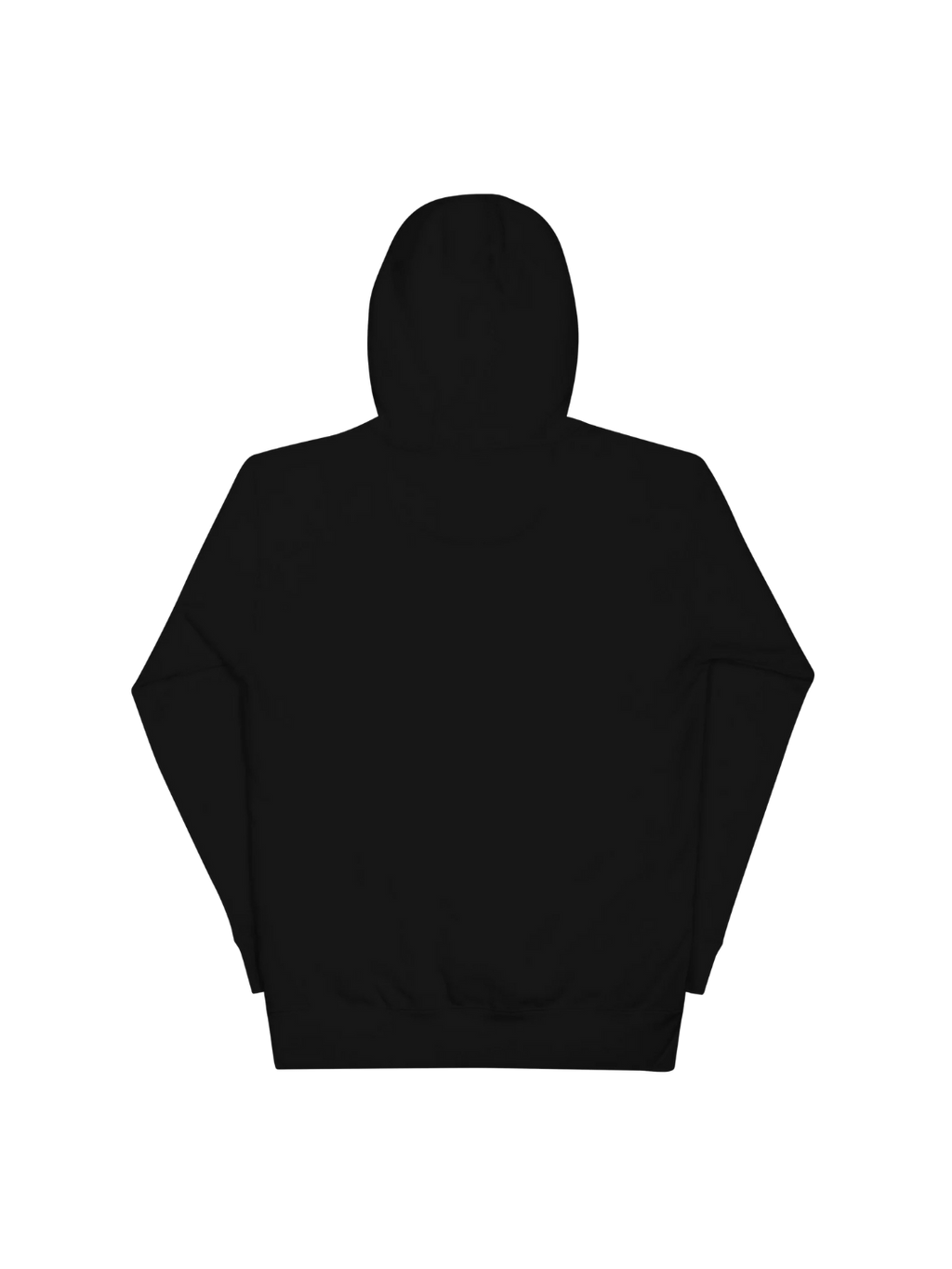 Back of a black hoodie 
