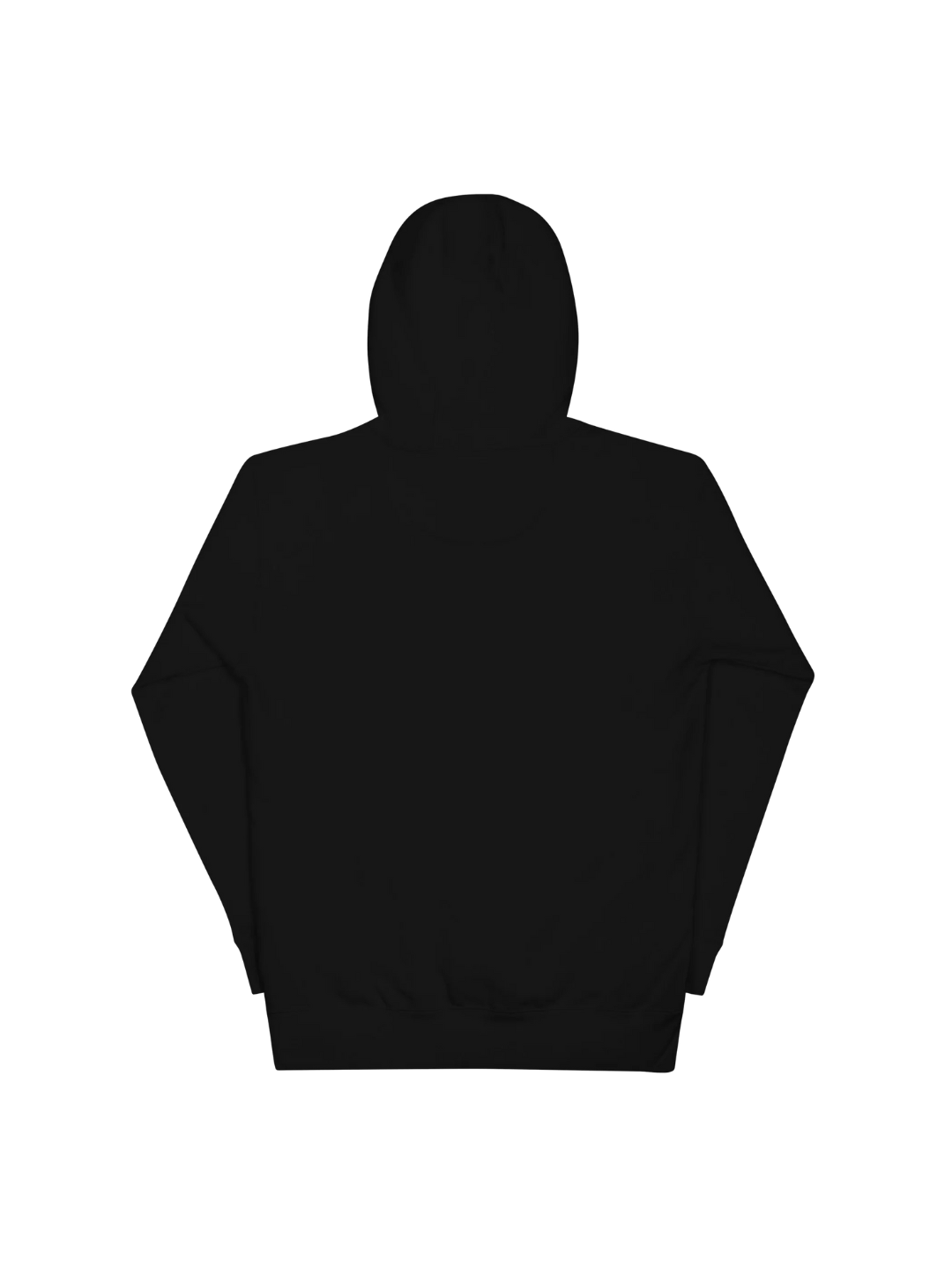 Back of a black hoodie 